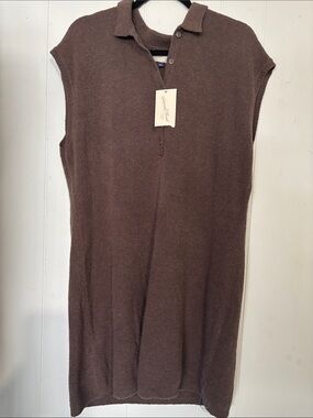 Universal Thread Brown Sleeveless Polo Knit Tunic Dress